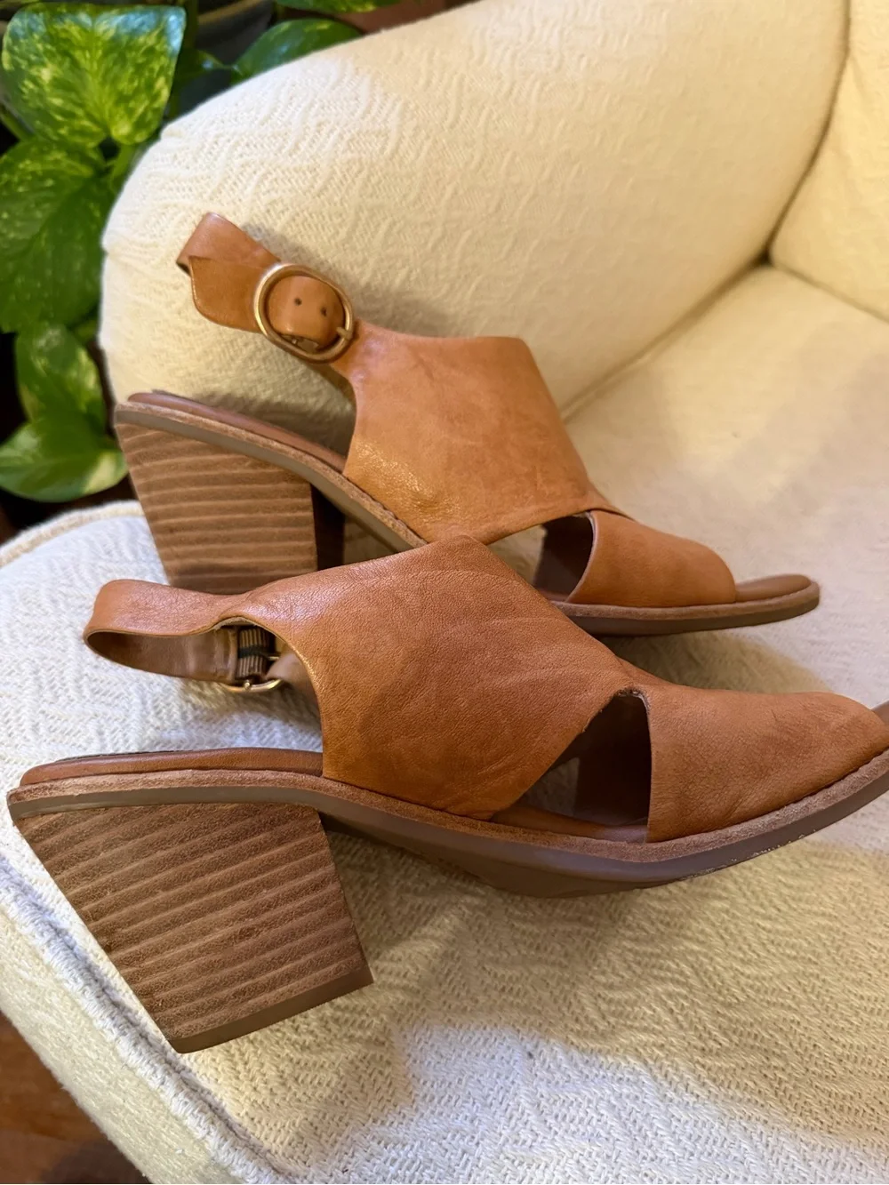 Sofft Women's Open-Toe Slingback Wedge Sandals - Tan